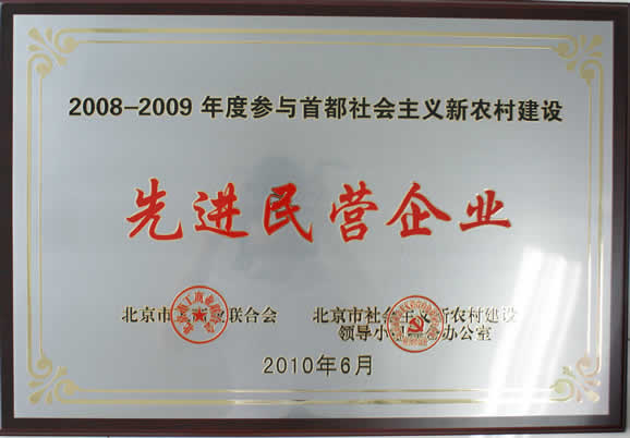 2008-2009年度参与首都社会主义新农村建设先进民营企业